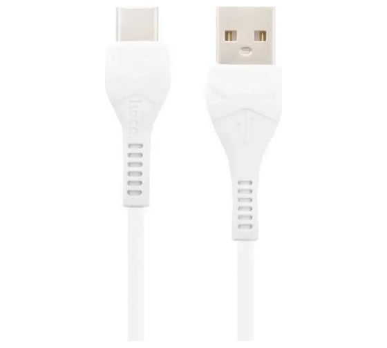 Сзу Hoco c12q smart 1xusb, 3а, 18w, qc3.0, led + usb кабель type-c, 1м (белый) 0L-00044852
