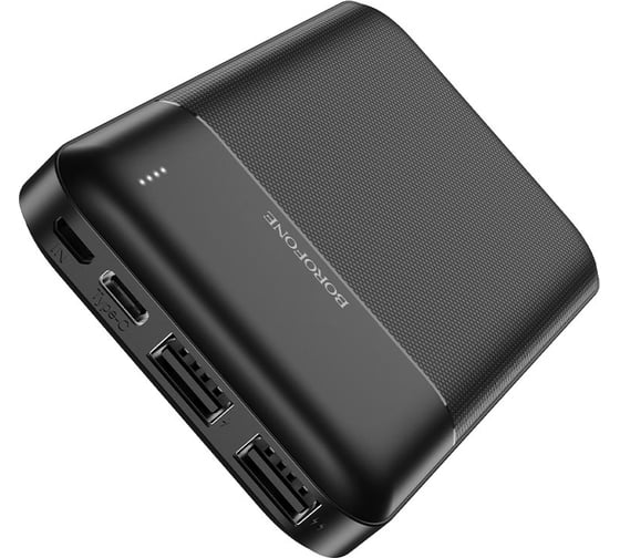 Внешний АКБ Borofone bj16 cube 10000mah, 2хusb, 2a, led, li-pol (черный) 0L-00053162 1