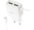 Сзу Hoco c59a mega joy 2xusb, 2.4а, интегр кабель type-c, 1м (белый) 0L-00044711 1