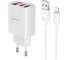 СЗУ Borofone ba58a mighty 2xusb, 2.4а, led дисплей + кабель lightning 8-pin, 1м (белый) 0L-00051170 23752-BA58AWI 1