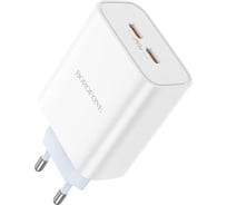 СЗУ Borofone ba73a young 2xusb-c, qc3.0, pd35w, 3a (белый) 0L-00057164