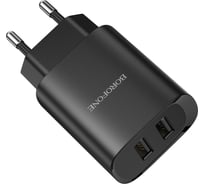 СЗУ Borofone bn2 super fast 2xusb, 2.1а (черный) 0L-00050248
