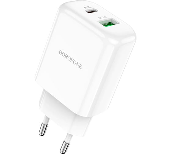 СЗУ Borofone bn4 potential 1xusb, qc3.0, pd 20w (белый) 0L-00051165