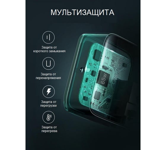 Сетевое зарядное устройство Ugreen 1 х USB C 65W GaN Tech Fast Charger 70817