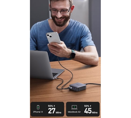 Сетевое зарядное устройство Ugreen Nexode 65W Desktop Charger 90747