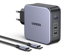 Сетевое зарядное устройство Ugreen NEXODE USB A + 2 USB C 140W GAN + кабель USB-C 2м 90549 26136089
