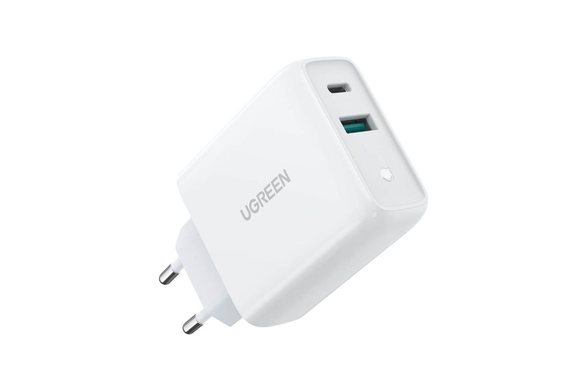 Сетевое зарядное устройство Ugreen USB A + USB C 36W Wall Charger, цвет  белый 60468