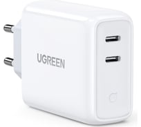 Сетевое зарядное устройство Ugreen USB C х 2 36W PD, цвет белый 70264