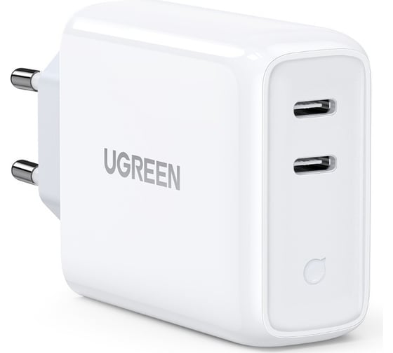 Сетевое зарядное устройство Ugreen USB C х 2 36W PD, цвет белый 70264