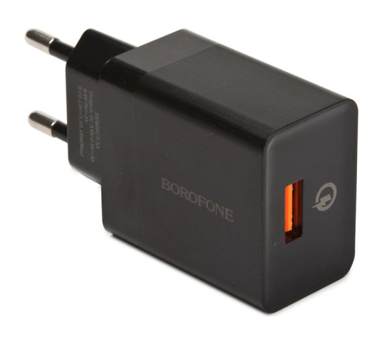 Сетевое зарядное устройство Borofone ba17a centrino 1xusb qc3.0, 18w, 3а, черный 0L-00043186