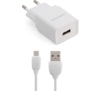 Сетевое зарядное устройство Borofone ba19a nimble 1xusb, 1а + кабель microusb, 1м, белый 0L-00048558 23752-BA19AWM 28118600