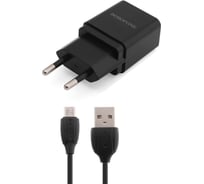 Сетевое зарядное устройство Borofone ba19a nimble 1xusb, 1а + кабель microusb, 1м, черный 0L-00048559