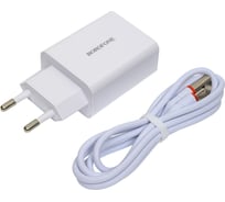 Сетевое зарядное устройство Borofone ba21a long journey 1xusb qc3.0, 18w, 3а + кабель microusb, 1м, белый 0L-00043639