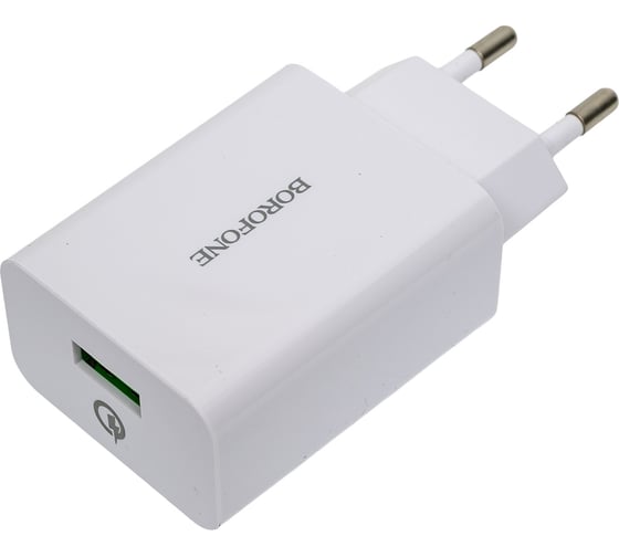 Сетевое зарядное устройство Borofone ba21a long journey 1xusb qc3.0, 18w, 3а + кабель microusb, 1м, белый 0L-00043639