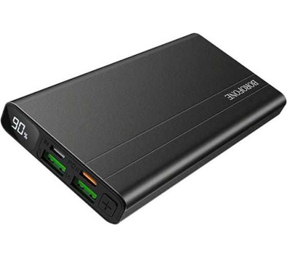 Внешний акб Borofone bt34 velocity 10000mah, 2хusb, qc3.0 3a, pd 18w, led дисплей, li-ion, черный 0L-MG-WF869