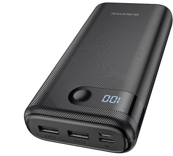 Внешний акб Borofone bt35a smart force 20000mah, 2хusb, 2.0а, led дисплей, li-pol, черный 0L-MG-WF866