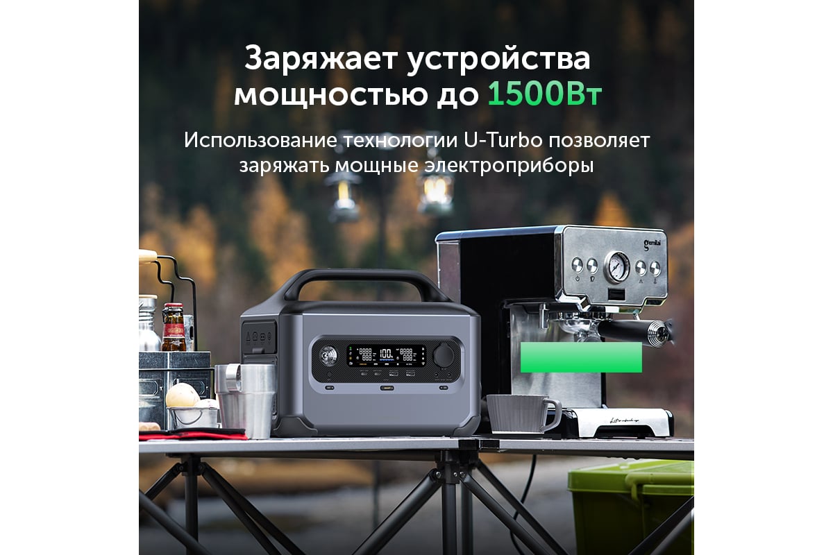 Портативная электростанция Ugreen gs600 (15050) powerroam portable power  station 680wh/600w eu. цвет: темно-серый 15050_