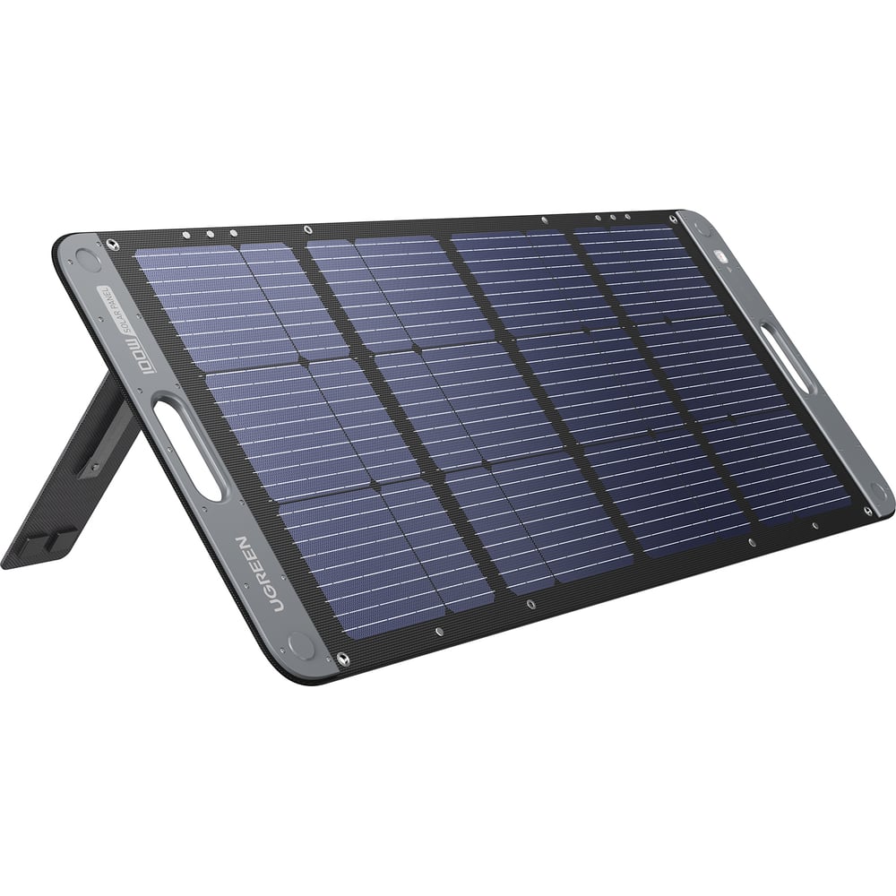 Портативная солнечная панель Ugreen sc100 (15113) solar panel 100вт. цвет:  темно-серый 15113_ - выгодная цена, отзывы, характеристики, фото - купить в  Москве и РФ