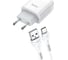 Сзу Hoco c73a glorious 2xusb, 2.4а + usb кабель type-c, 1м (белый) 0L-00048617 1