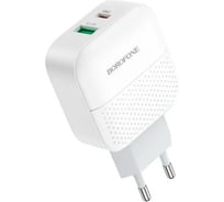Сетевое зарядное устройство Borofone ba46a premium 1xusb qc3.0 + usb-c pd 18w, 3a, белый 0L-00051127