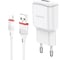 Сетевое зарядное устройство Borofone ba48a orion 1xusb, 2.1а + кабель lightning 8-pin, 1м, белый 0L-00049117 1