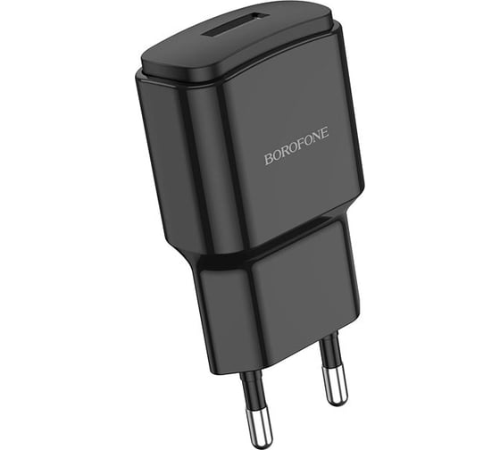 Сетевое зарядное устройство Borofone ba48a orion 1xusb, 2.1а + кабель type-c, 1м, черный 0L-00049120 1