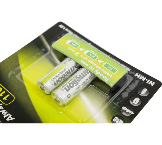 Аккумулятор Camelion Always Ready AAA-1100mAh Ni-Mh BL-2 (NH-AAA1100BP2, 1.2В) 15037