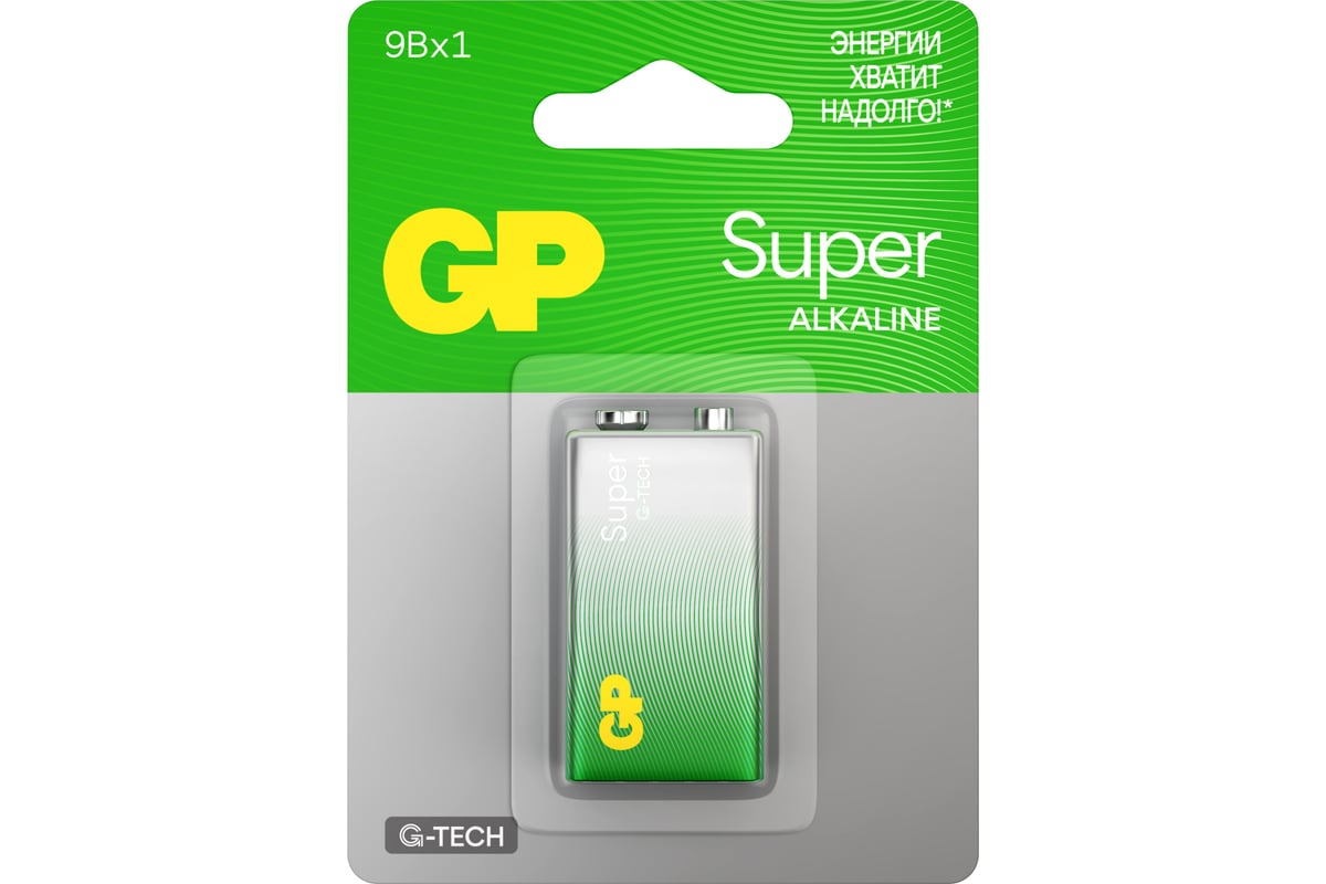 Батарейка крона GP 9V / 6LR61 алкалиновая щелочная Super Alkaline, 1 шт ...