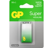 Батарейка крона GP 9V / 6LR61 алкалиновая щелочная Super Alkaline, 1 шт (1604AA21-BC1) 15783871