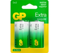 Батарейки GP D / LR20 алкалиновые щелочные Extra Alkaline, набор 2 шт (13AXA21-BC2) 15783881
