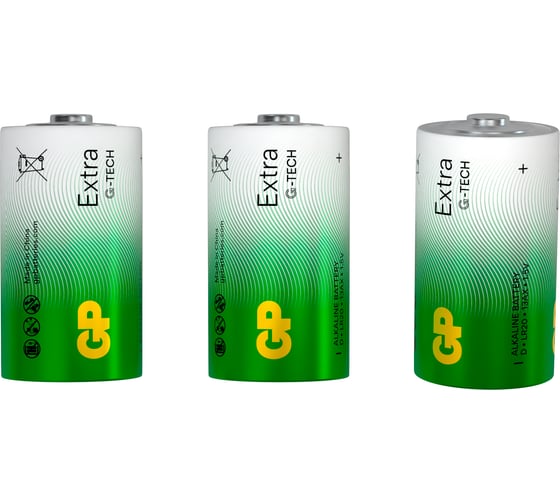 Батарейки GP D / LR20 алкалиновые щелочные Extra Alkaline, набор 2 шт (13AXA21-BC2) 15783881