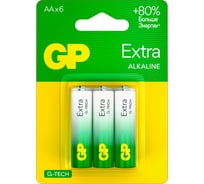 Батарейки GP АА пальчиковые алкалиновые Extra Alkaline, набор 6 шт (15AXA21-BC6) 15783878