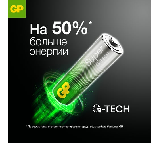 Батарейки GP D / LR20 алкалиновые щелочные Super Alkaline, набор 2 шт (13AA21-BC2) 15783870