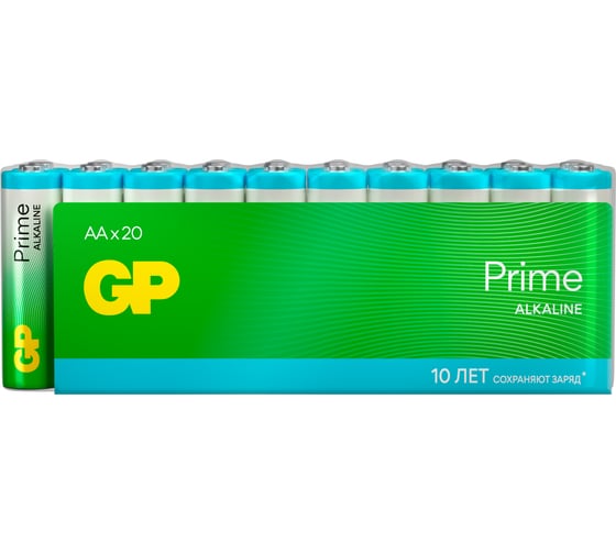 Алкалиновые пальчиковые батарейки GP  АА Prime Alkaline, набор 20 шт. 19731