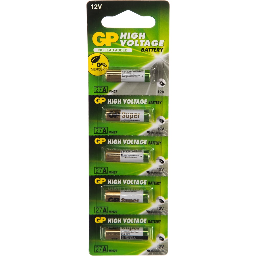Высоковольтные батарейки GP 27АF 12В 27AFRA-2C5 - выгодная цена, отзывы ...
