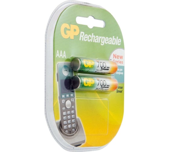 Перезаряжаемые аккумуляторы GP AAA 700 мАч 2 шт 70AAAHC-2DECRC2