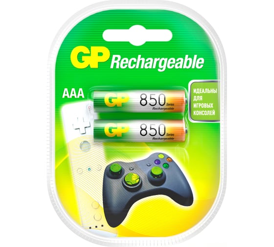Перезаряжаемые аккумуляторы GP 85AAAHC AAA, емкость 850 мАч - 2 шт. 85AAAHC-2DECRC2 85AAAHC-2DECRC2 15783912
