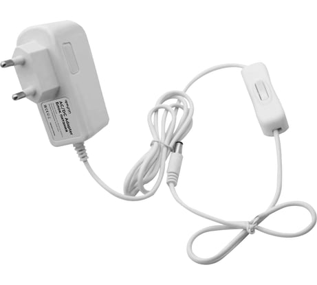 Сетевой адаптер Apeyron 24В, 12Вт, IP44, 0.5A, пластик белый, DC папа 5.5x2.5мм 03-58