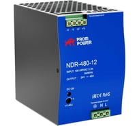 Источник питания Prompower ndr-480-12, на выходе 12 В DC, 40 а, 480 Вт. входное 85-264 В AC (120-370 В DC) NDR48012