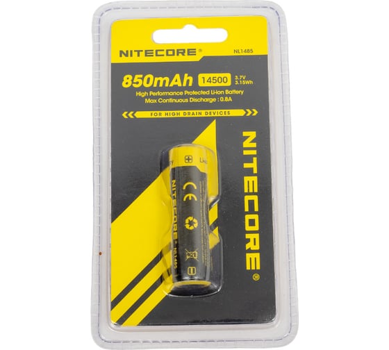 Аккумулятор Nitecore NL1485 14500 Li-ion 3.7v 850mA 9972