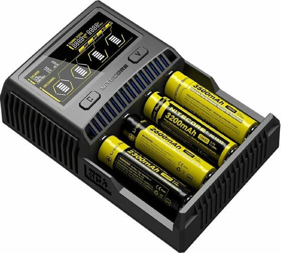 Зарядное устройство Nitecore SC4 18650/16340 на 4АКБ Intellicharge V2 Совместим с Li-ion и Ni-MH/Ni-Cd аккумуляторами с автоматическим определением 16652
