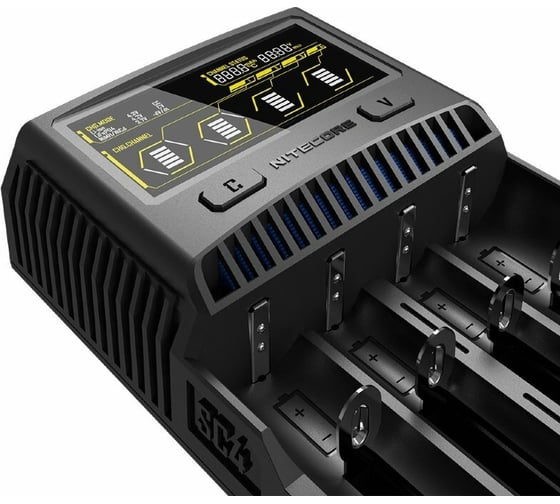 Зарядное устройство Nitecore SC4 18650/16340 на 4АКБ Intellicharge V2 Совместим с Li-ion и Ni-MH/Ni-Cd аккумуляторами с автоматическим определением 16652