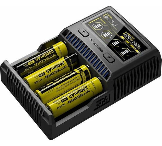Зарядное устройство Nitecore SC4 18650/16340 на 4АКБ Intellicharge V2 Совместим с Li-ion и Ni-MH/Ni-Cd аккумуляторами с автоматическим определением 16652