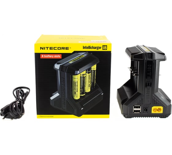 Зарядное устройство Nitecore i8 18650/16340 на 8АКБ Intellicharge V2 Совместим с Li-ion и Ni-MH/Ni-Cd аккумуляторами с автоматическим определением 16613