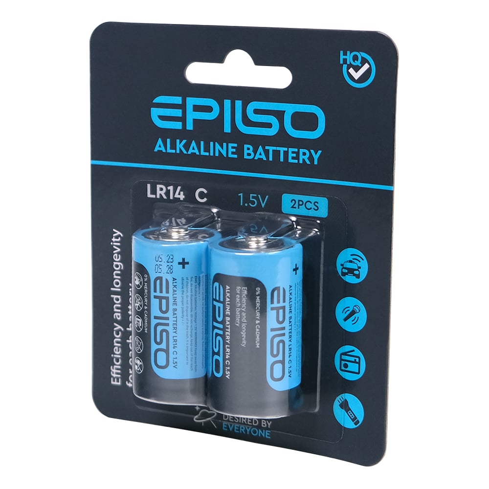 Элементы питания Epilso lr14/c 1.5v 2 шт на блистере EPB-LR14-2BC ...