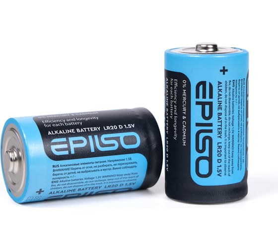 Элементы питания Epilso lr20/d 1.5v 2 шт спайка EPB-LR20-2S 1