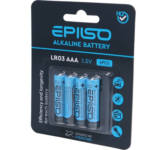 Элементы питания Epilso мизинчиковый lr03/aaa 1.5v 4 шт на блистере EPB-LR03-4BC 1