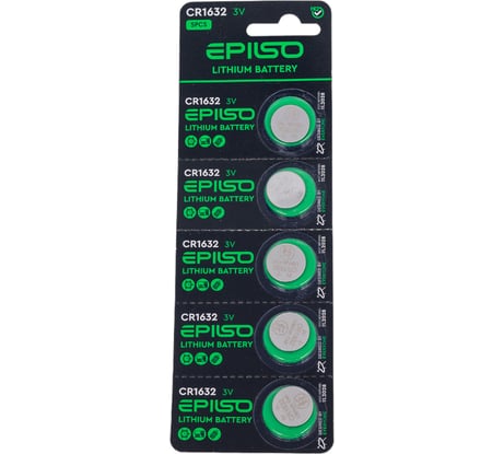 Элементы питания Epilso литиевый cr1632 3v 5 шт на блистере EPB-CR1632-5BC