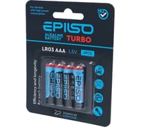Элементы питания Epilso мизинчиковый lr03/aaa 1.5v turbo 4 шт на блистере EPB-LR03-4BC-T