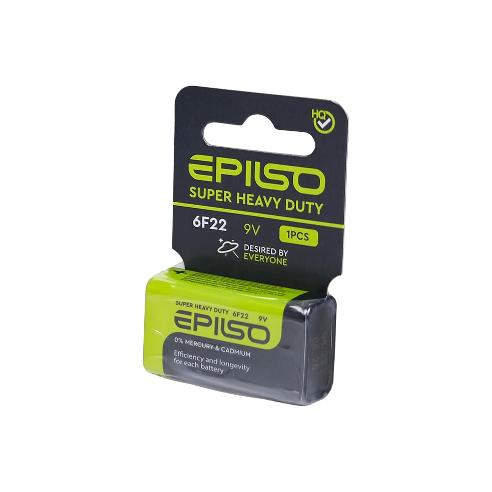Элементы питания Epilso солевой крона 6f22 9v EPB-6F22-1SC - выгодная ...